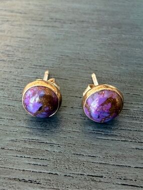 Purple Mojave Turquoise Stud Earrings